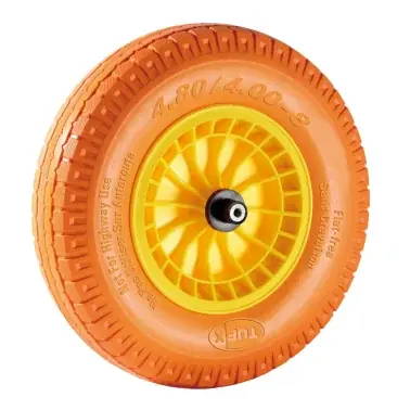 Begränsat antal | Volschuim wiel voor TUFX-kruiwagen, 4.00-8‘‘ x 16 PU, oranje